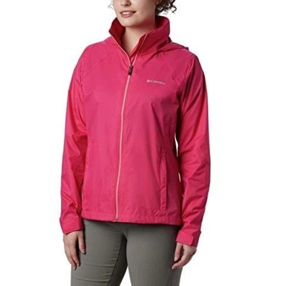 Columbia Omni-Shield Pink Hooded Windbreaker Jacket Womens Size XL